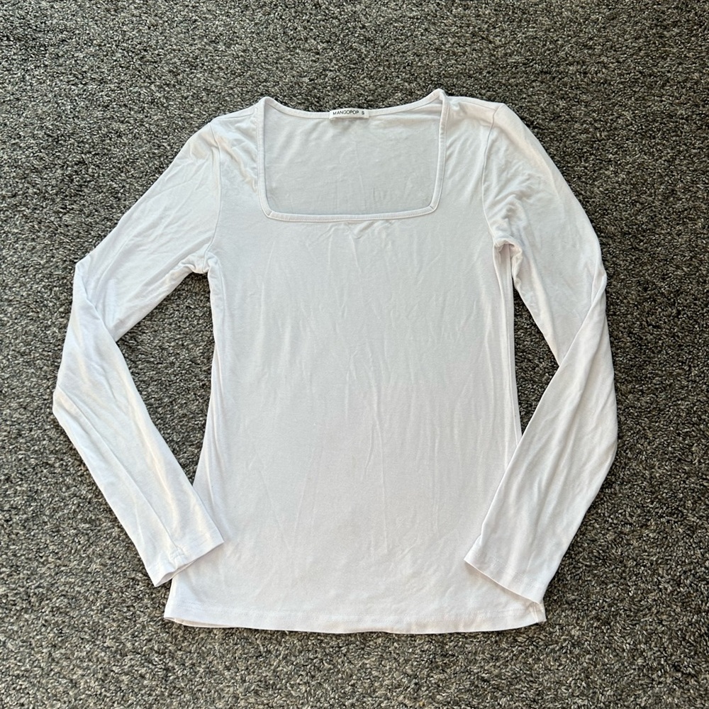 Chic White Long Sleeve Blouse